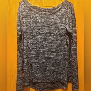 Gap Black Heathered Long Sleeve Top Size Medium